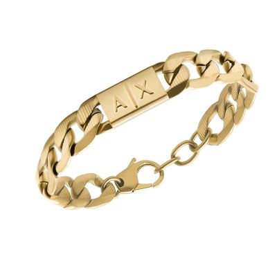 Armani Exchange Gold-Tone - - Watch Stainless Steel Bracelet Chain AXG0078710 Station