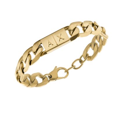 Armani Exchange Gold-Tone Stainless Steel Chain Bracelet