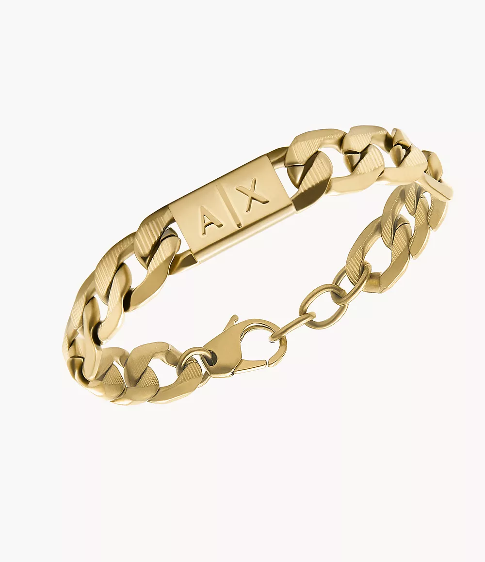 Armani Exchange Gold-Tone Stainless Steel Chain Bracelet - AXG0078710 -  Watch Station