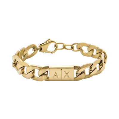 Armani Exchange Gold-Tone Stainless Steel Chain Bracelet