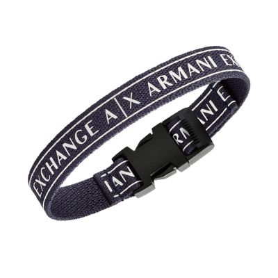 Armani exchange men's black bracelet watch and leather cuff hot sale