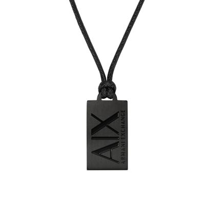 Black IP plated stainless steel RT Elements Dog Tag necklace