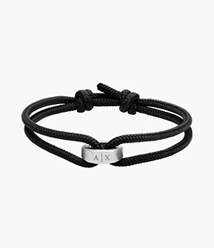 Armani Exchange Black Polyester ID Bracelet