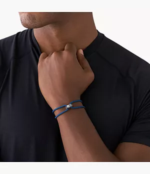 Armani Exchange Armband Namensplakette Polyester blau