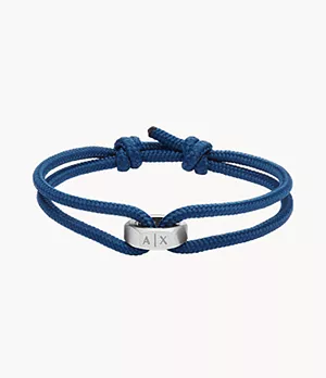 Armani Exchange Armband Namensplakette Polyester blau