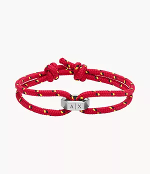 Bracelet d’identité Armani Exchange en polyester rouge