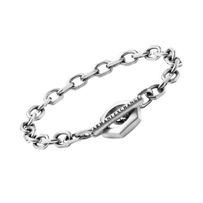 Watch Steel Exchange - AXG0103040 - Armani Bracelet Station Stainless Chain