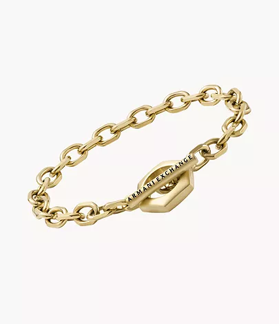 Armani Exchange Gold-Tone Stainless Steel Chain Bracelet - AXG0104710 -  Watch Station