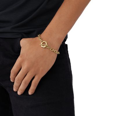 Armani Exchange Gold-Tone Stainless Station Bracelet - - AXG0104710 Steel Chain Watch