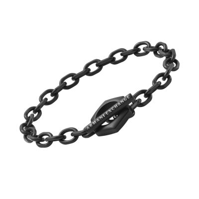 Armani Exchange Black Stainless Chain Watch Steel Bracelet - Station - AXG0105001
