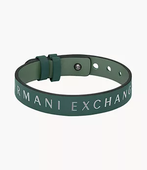 Armani Exchange Green Reversible Leather Strap Bracelet