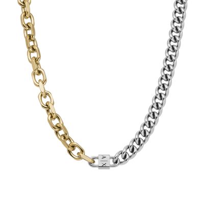 AXG0113710 Armani Watch Necklace Two-Tone Steel - Exchange - Station Chain Stainless