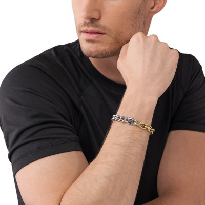 AXG0115710 Bracelet Steel Exchange Stainless - Watch Two-Tone Chain - Station Armani