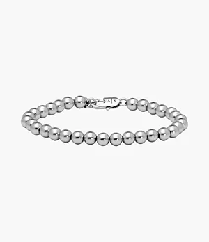 Bracelet de perles Armani Exchange en laiton, argenté