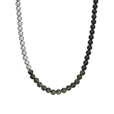 Armani Exchange Green Serpentine Beaded Necklace