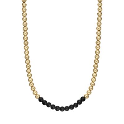 Armani Exchange Gold-Tone Stainless Steel Beaded Necklace