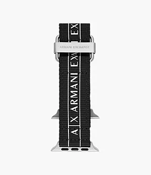 Armani Exchange Band Apple Watch® 42 mm 44 mm 45 mm recyceltes PET schwarz