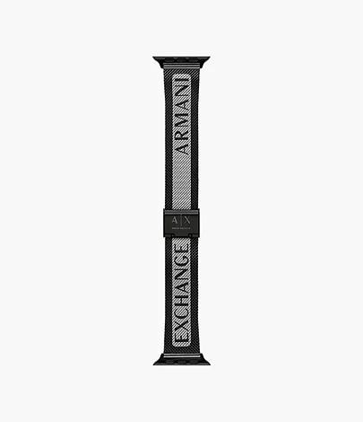 Armani Exchange Black Stainless Steel Band for Apple Watch®, 42/44/45mm