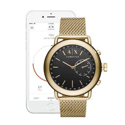 armani exchange smart watch gold