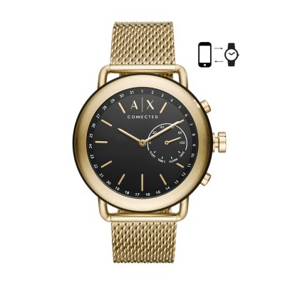 armani exchange smart watch gold