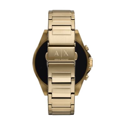 armani exchange smart watch gold