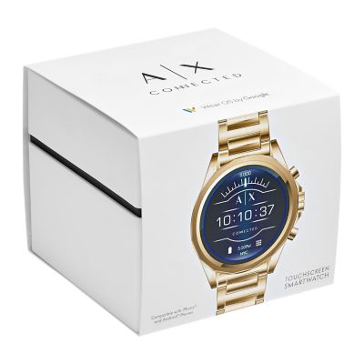 armani smart watch gold