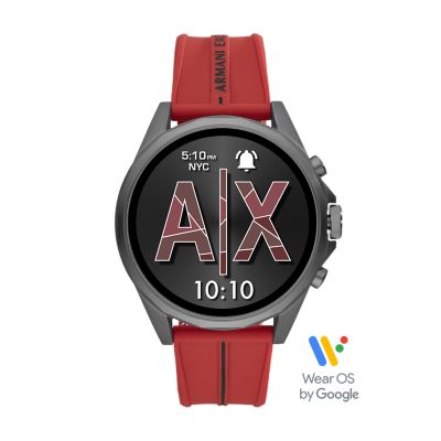 Armani Exchange Men's Red Silicone 