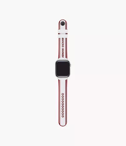Armani Exchange Red and White Silicone Band For Apple Watch®, 42 mm – 44 mm  - AXT8001 - Watch Station