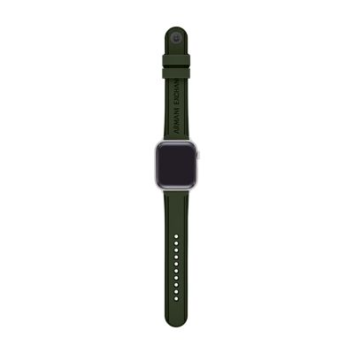 Armani Exchange Green and Black Silicone Band For Apple Watch 42