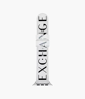 Armani Exchange Band Apple Watch® 42 mm 44 mm 45 mm Silikon weiß transparent