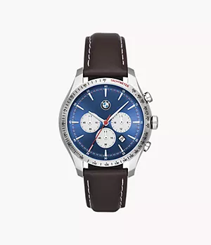 BMW Men's Chronograph Brown Leather Watch