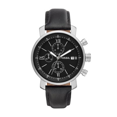 mens leather watches fossil