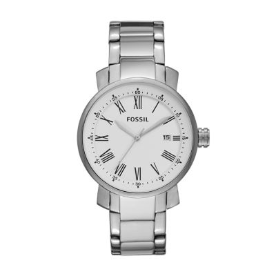 Rhett Three-Hand Smoke Stainless Steel Watch - BQ2370 - Fossil