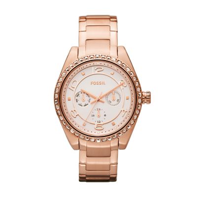Carissa Multifunction Stainless Steel Watch - Rose - Fossil