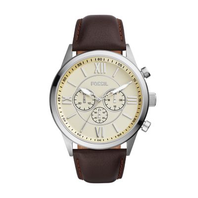 Flynn Chronograph Brown Leather Watch - BQ2261 - Fossil