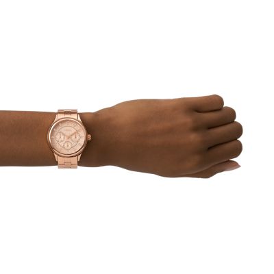 Modern Sophisticate Multifunction Rose Gold-Tone Stainless Steel Watch