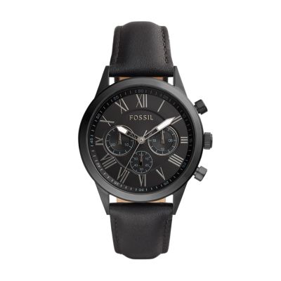 Flynn midsize chronograph on sale black stainless steel watch