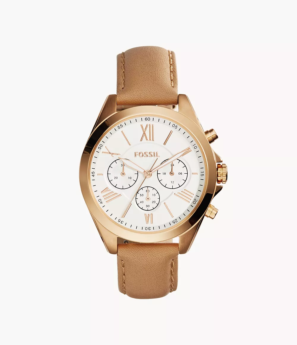 Modern Courier Chronograph Tan Leather Watch Jewelry