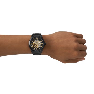 Fossil on sale automatic black