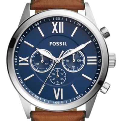 Montre chronographe Flynn en cuir brun