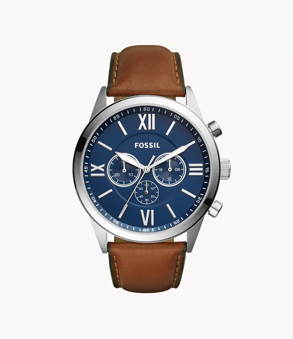 Flynn Chronograph Brown Leather Watch
