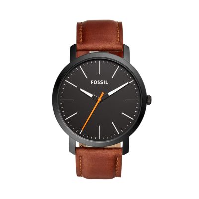 Luther Three-Hand Brown Leather Watch - Fossil