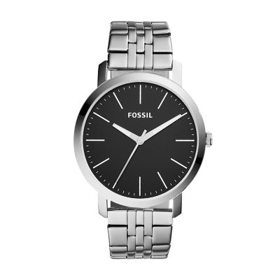 Luther Three-Hand Stainless Steel Watch - Fossil