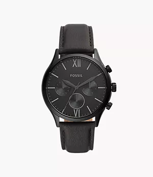 Fenmore Multifunction Black Leather Watch