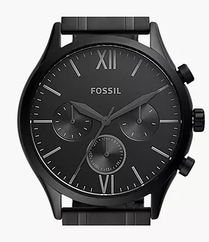 Reloj Fenmore de acero inoxidable en color negro con movimiento multifunción