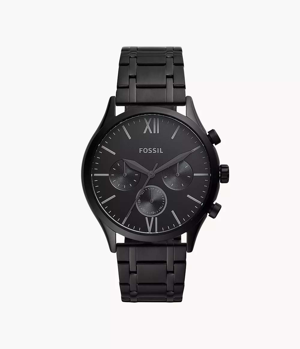 Fenmore Multifunction Black Stainless Steel Watch jewelry
