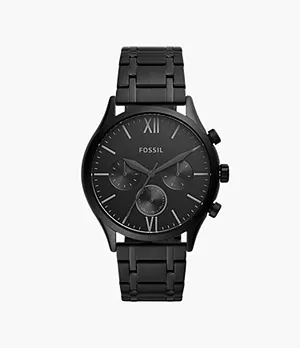 Fenmore Midsize Multifunction Black Stainless Steel Watch
