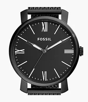 Reloj Rhett de acero inoxidable en color negro con tres agujas
