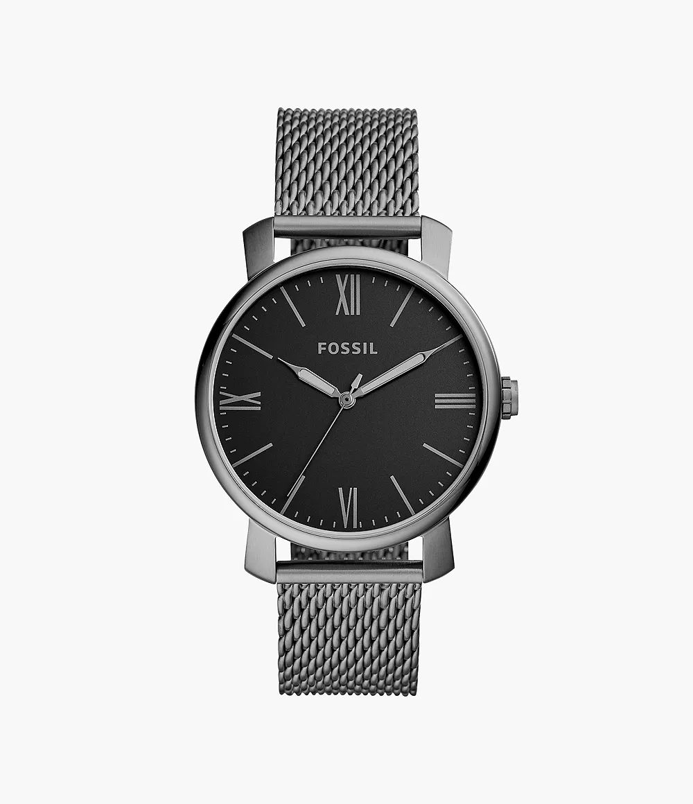 Rhett Three-Hand Smoke Stainless Steel Watch - BQ2370 - Fossil