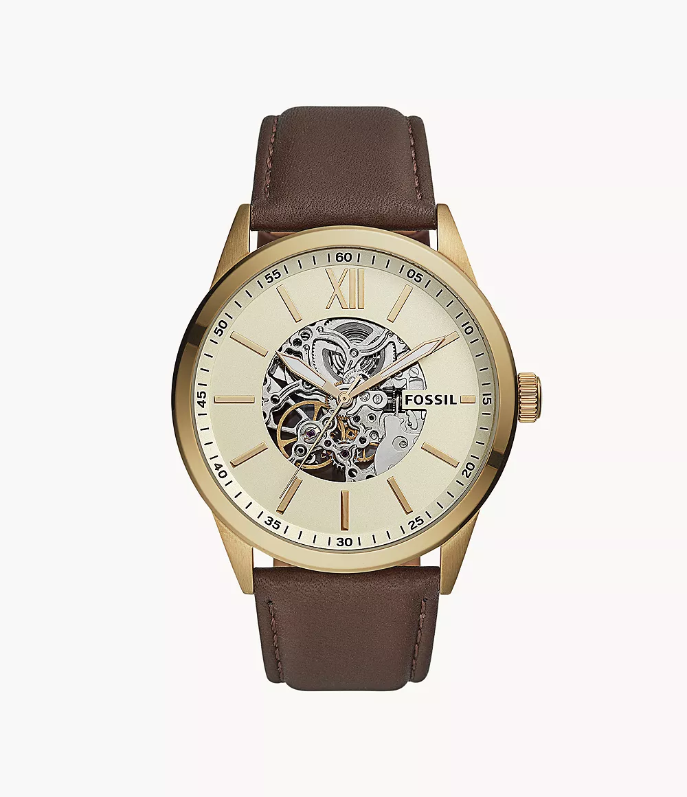 48Mm Flynn Automatic Brown Leather Watch jewelry

